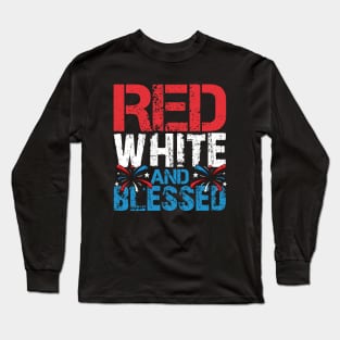 Red White & Blessed Long Sleeve T-Shirt